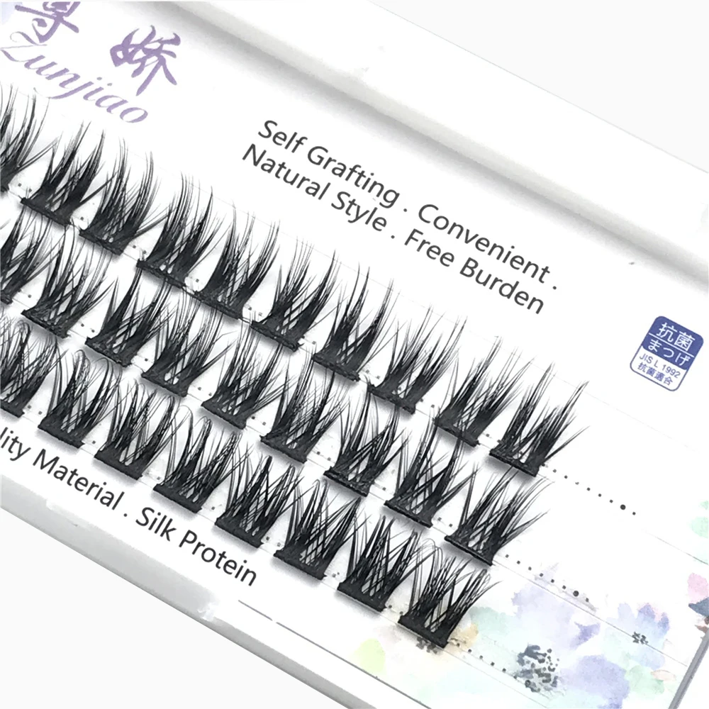 

Wholesale private label lash packaging box 10mm 12mm 14mm 16mm pre cut eyelashes 3d individual cluster eyelashes, Natural black