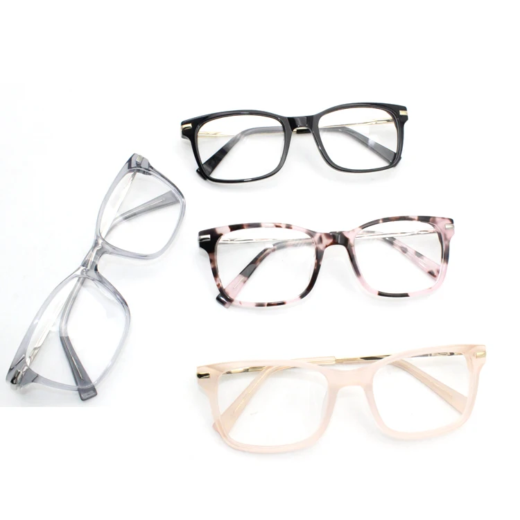 

New Arrival European Style Eyeglass Frames Acetate Optical Frames Eyeglasses For Unisex, 4 colors