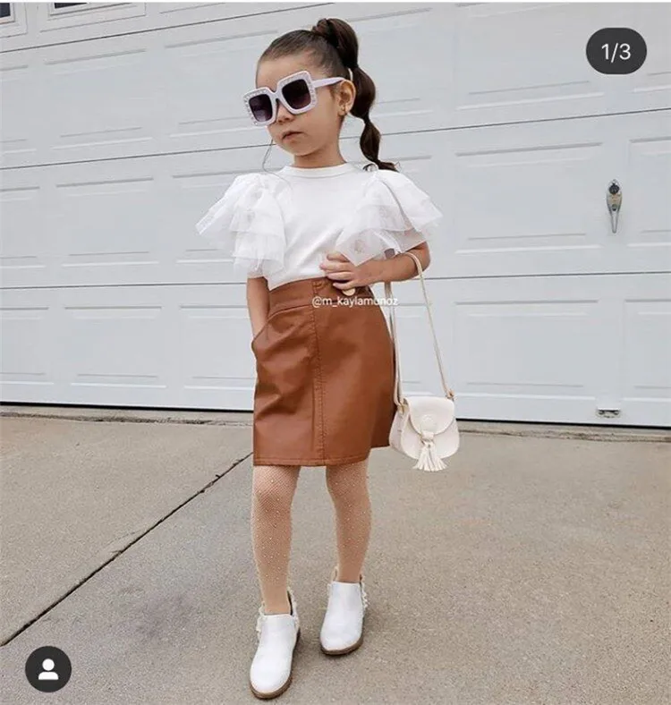 

baby girls clothes set Plaid Skirt Fashion Elastic Waist Children Shorts kids clothing sets summer