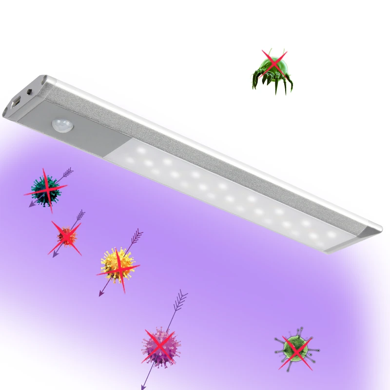 UV275nm motion sensor uv led cabinet lighting magnets lights bar DC5V 600mm