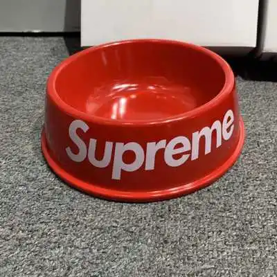 

Red black Supre me Popular logo Pets Feeder Water Bowl Cat Bowl Sup, Transparent