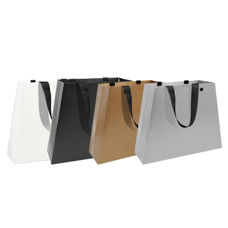 

Lipack Color Printed 100pcs MOQ Luxury Trapezoidal Shape Paper Bag For USA