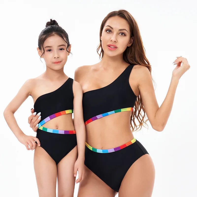 

2021 Factory Hot sale Mother and Kid 2pcs Swimsuit Mommy And Me Swimwear kids sexy bikini