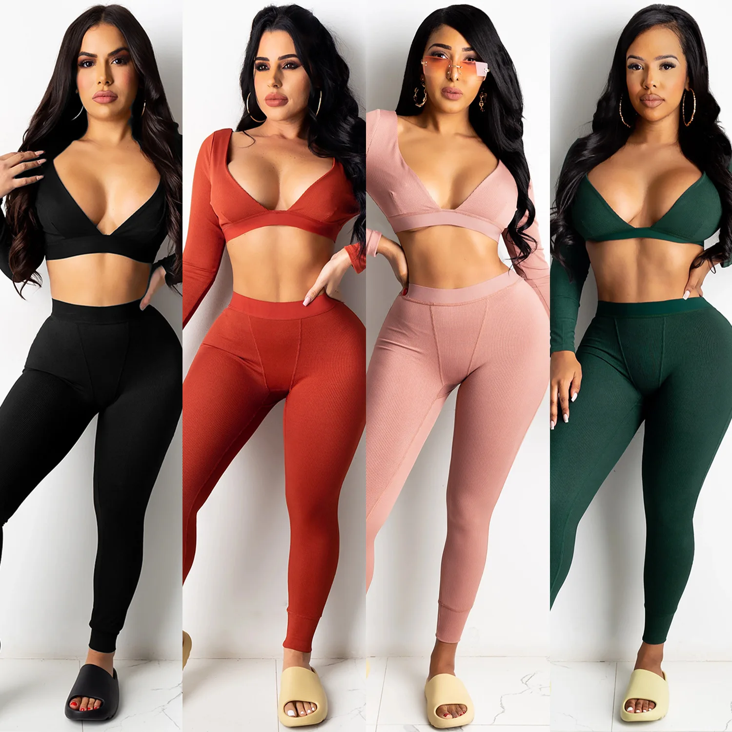 

8877 top quality women clothing knitting The New two piece set for women, Picture