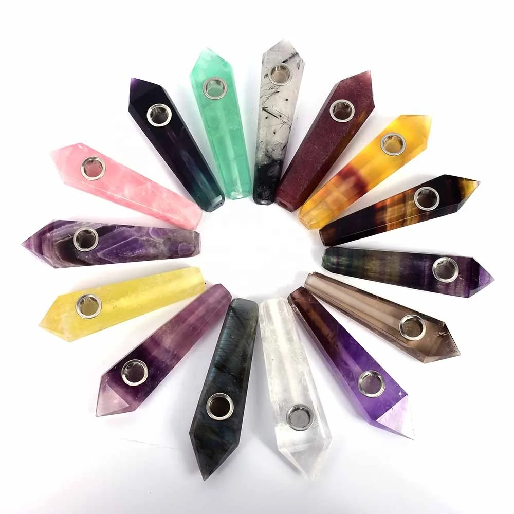 

Wholesale natural quartz stone rose quartz crystal smoking pipes weed