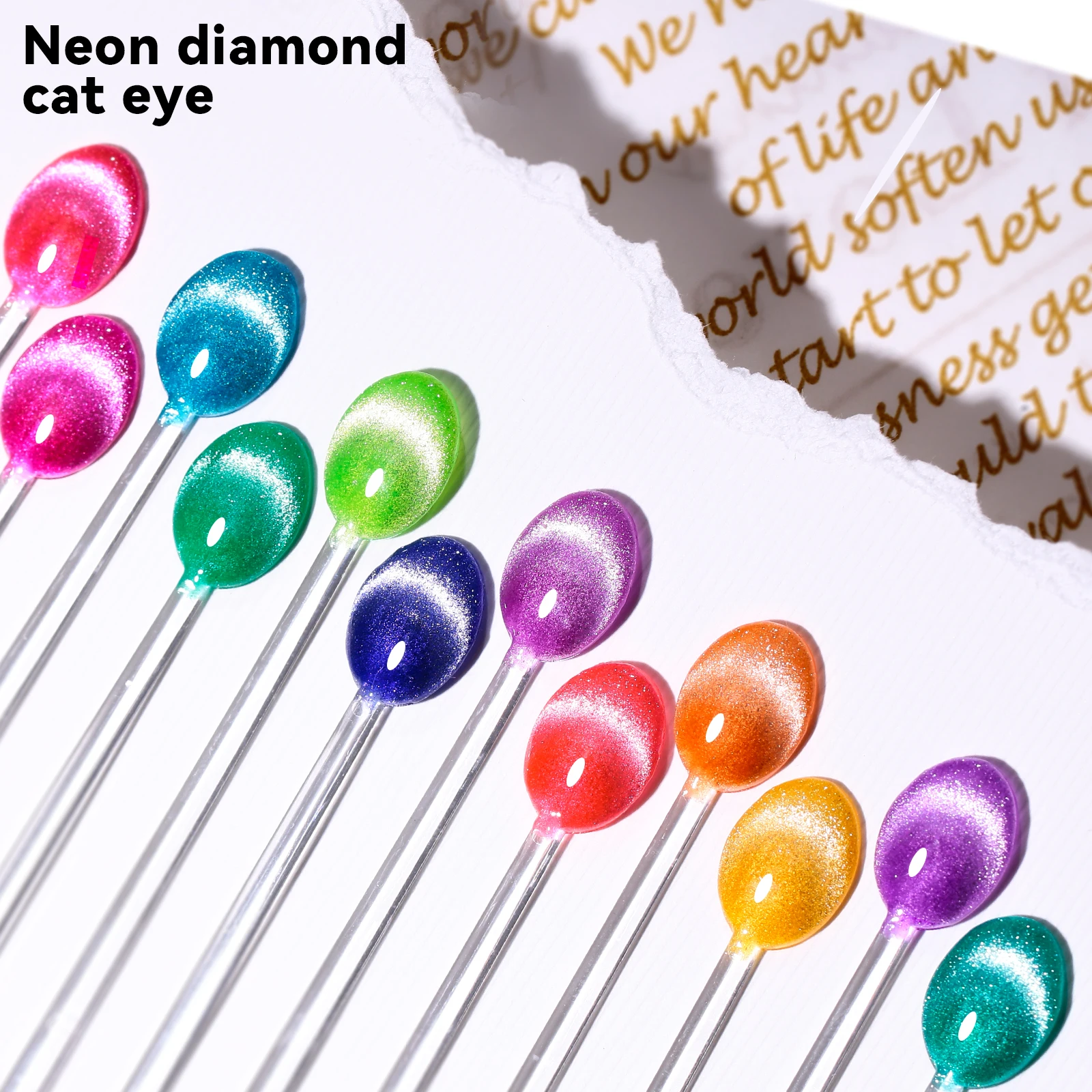 

JTING superior quality stong effects 12colors NEON Diamond cat eye nail gel polish collection Private label free samples design