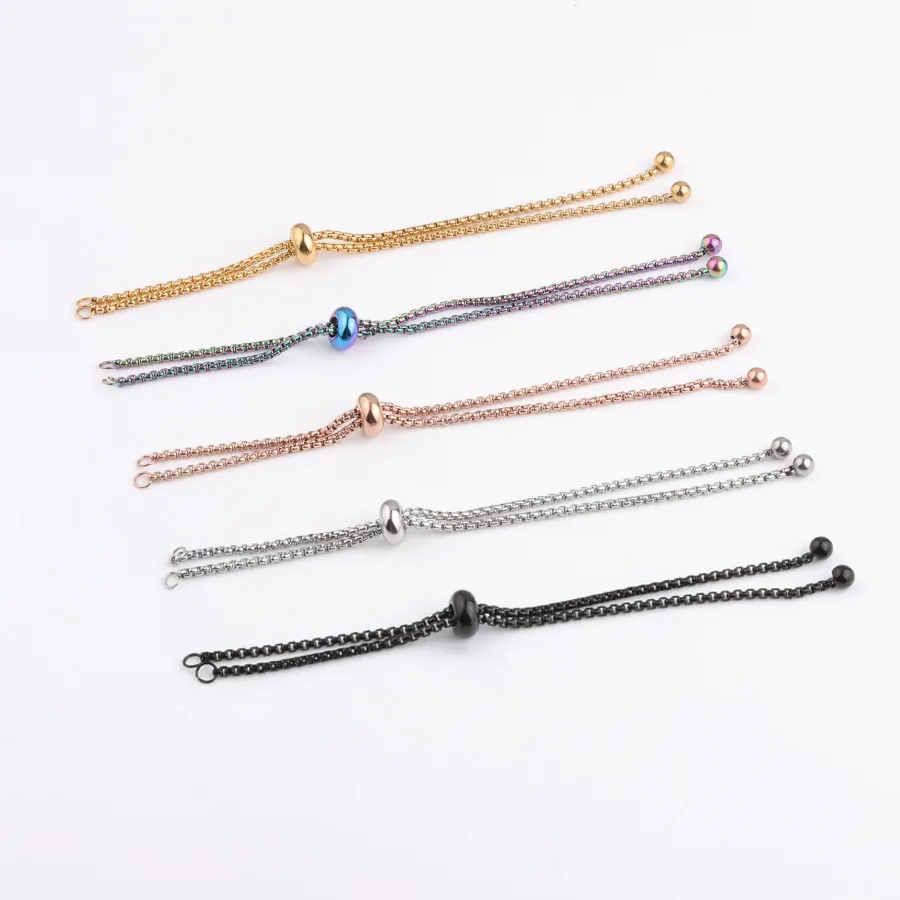 

Quality stainless steel Adjustable Bolo Chain for Bracelet Making Box Chain Jewelry Findings