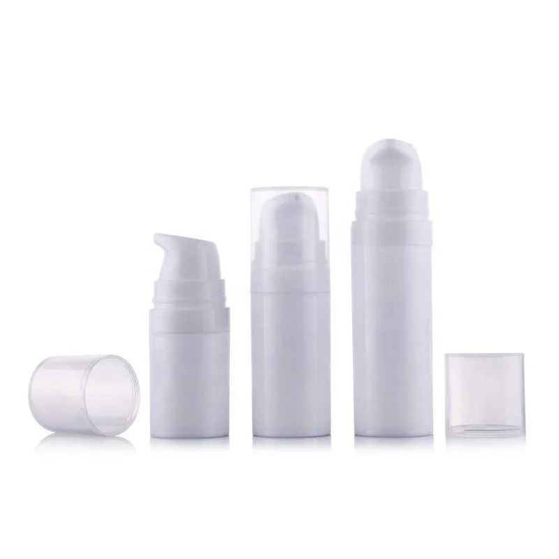 

5ml 10ml 15ml Mini White Plastic Skincare Cream Press Dispenser Airless Serum Lotion Pump Bottle For Travel