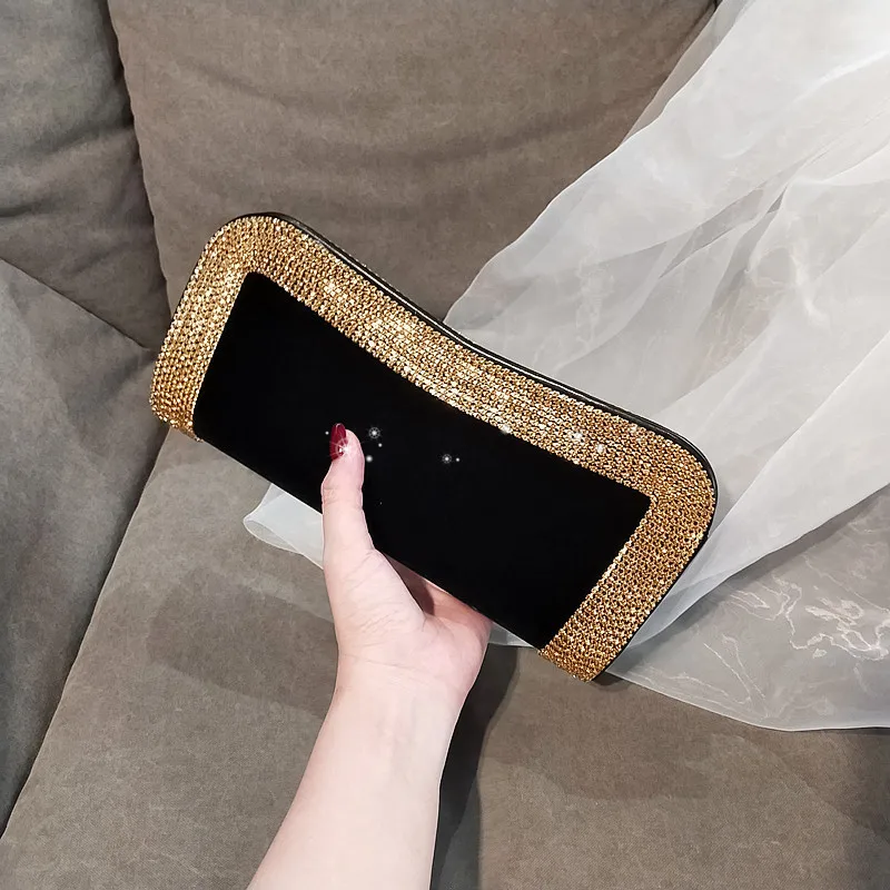 

Fringed Rhinestone Satin Crystal Party Bag Banquet Evening Clutches Bags/
