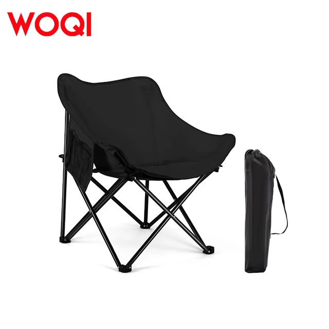 WOQI Lightweight Foldable Stainless Steel Modern Garden Outdoor Mini Beach Chair Picnic Backrest Fishing Chair for Camping Home
