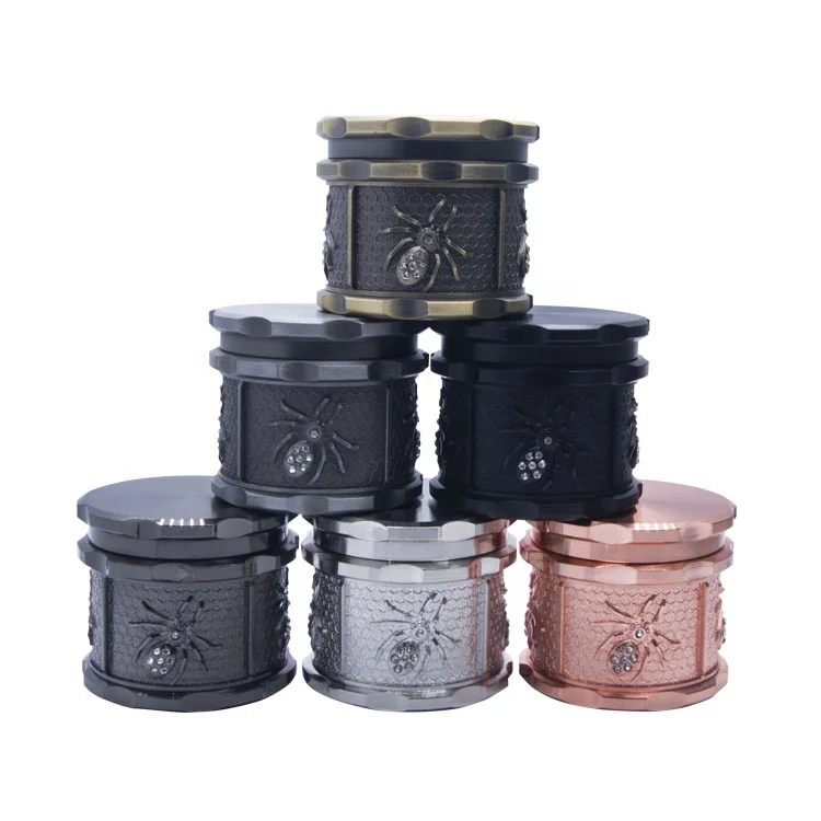 

GZ3361814 4 layers 60mm Spider colorful Rainbow Metal weed Zinc alloy Tobacco Herb Grinder Smoking Accessories