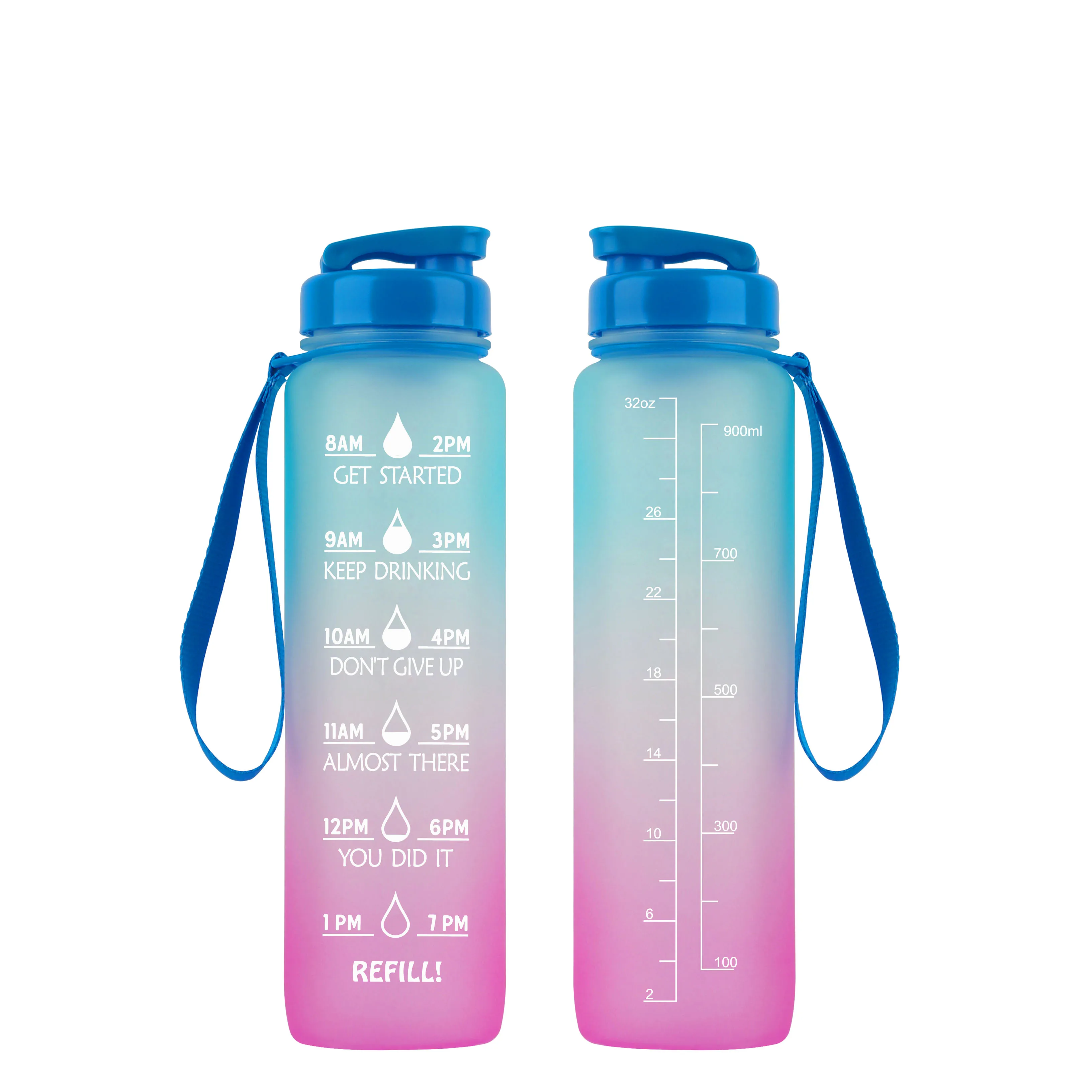 

32oz Large Motivational Time Marker Fast Flow sport eco friendly motivated water bottle with custom logo