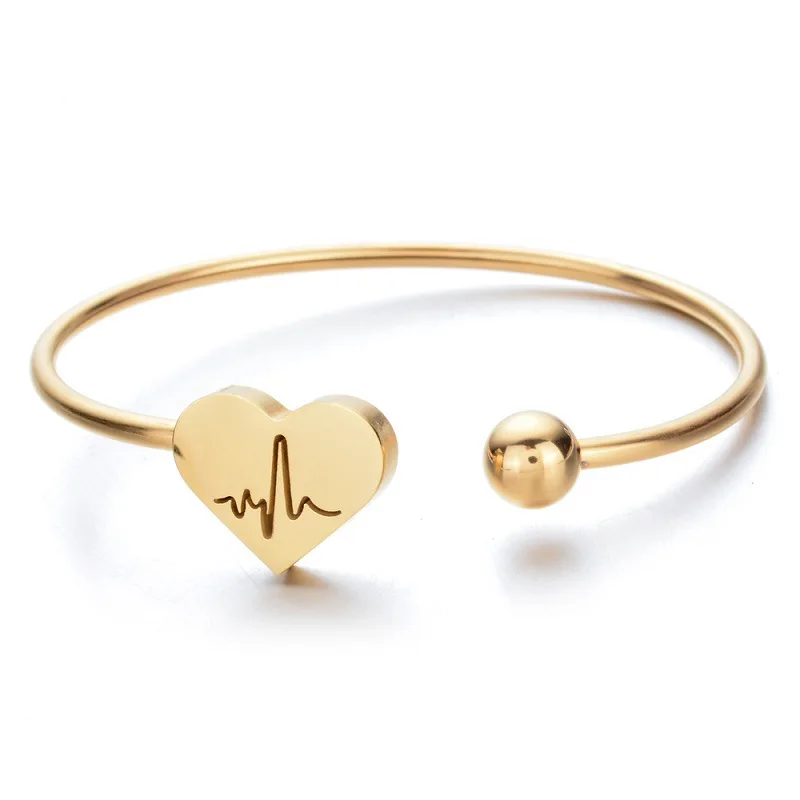 

Trendy Design Open Bangle Adjustable Stainless Steel Bangle For Women, As picture shows