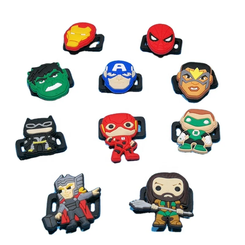 

Creative Superhero Shoelace Charm Accessories Accessories Shoelace Buckle PVC Soft Rubber Shoe Buckle Shoe Flower