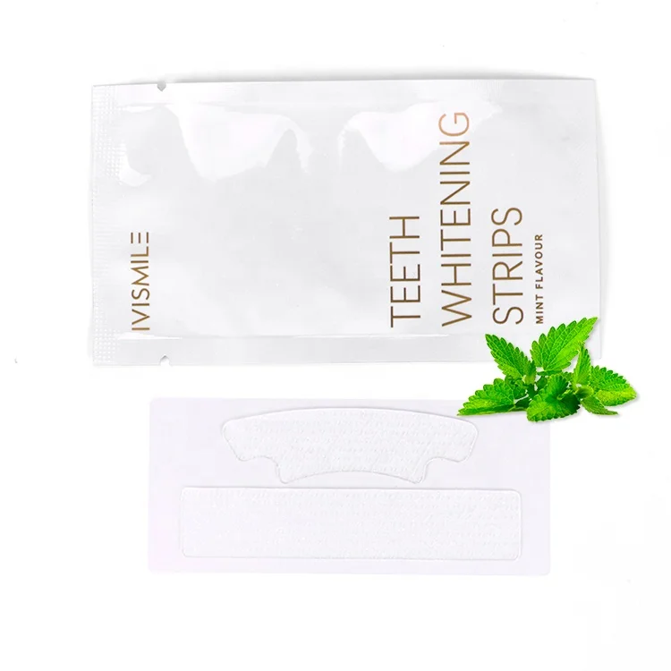 

2021 IVISMILE Advanced No Sensitive PAP Ingredient Mint Teeth Whitening Strips Private Logo, Transparent / black