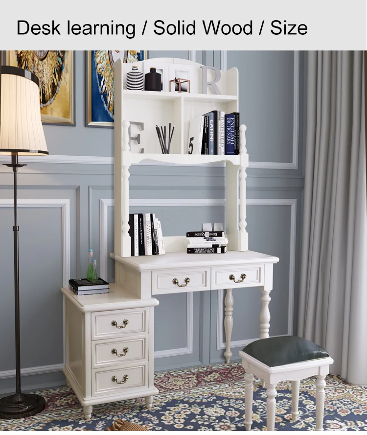 Wooden Home Study Room Furniture Modern Home Student Computer Gaming Desk with bookshelf