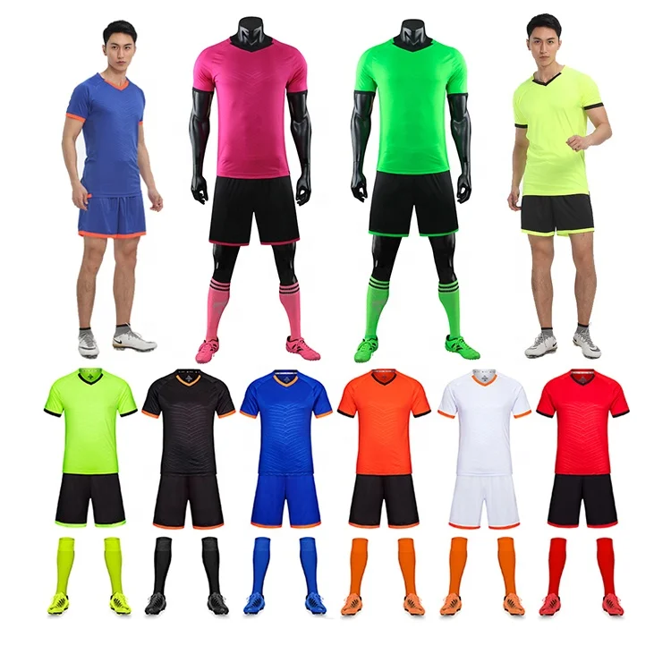 

Custom Sublimation Sports Football Wear/soccer Kit/football Team Jersey And Shorts Soccer Uniform Set, White,black,blue,red,orange,fluorescent green,rose red,fruit green