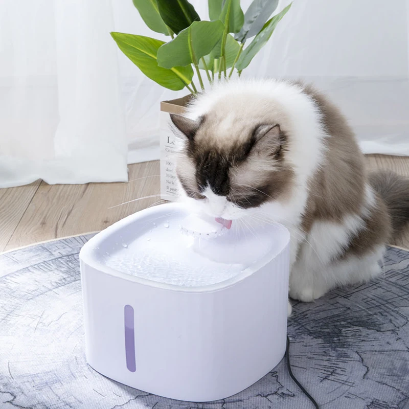 

Pets Drinking Feeding Bottle Smart Quiet Pet Water Fountain Dispenser Stainless Steel Dual Color Indicator For Cat
