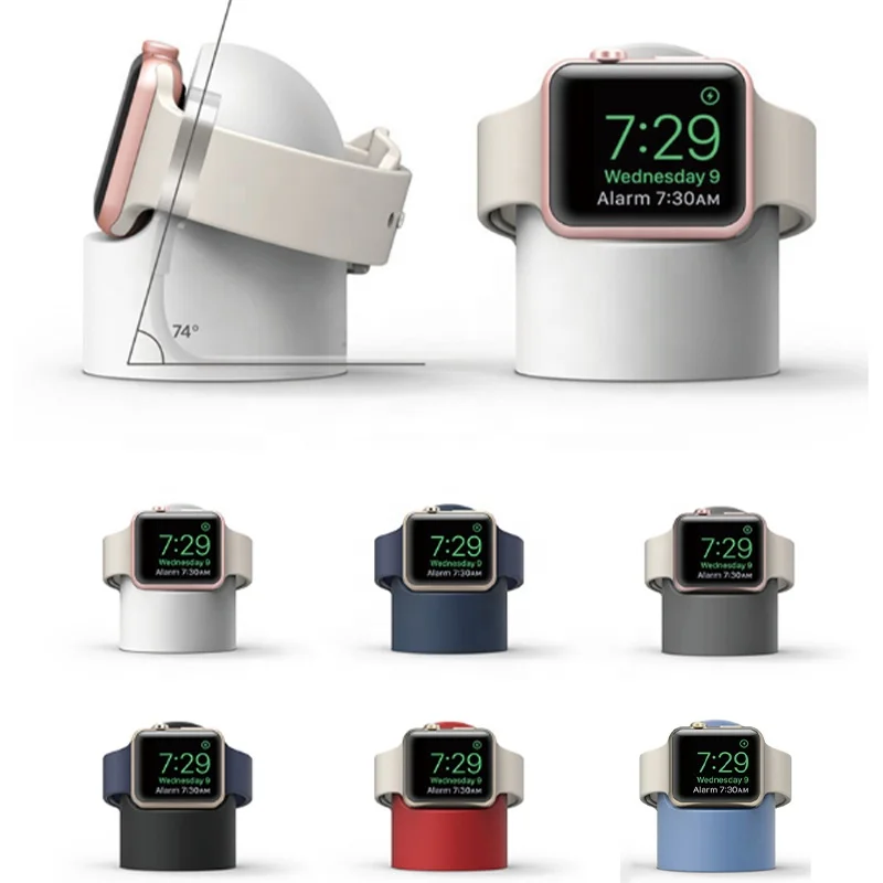 

Smart Watch Charging Stand For Apple Watch, Charging Dock Silicone Holder For Apple iWatch Watch Desktop Stands, 8 colors choose