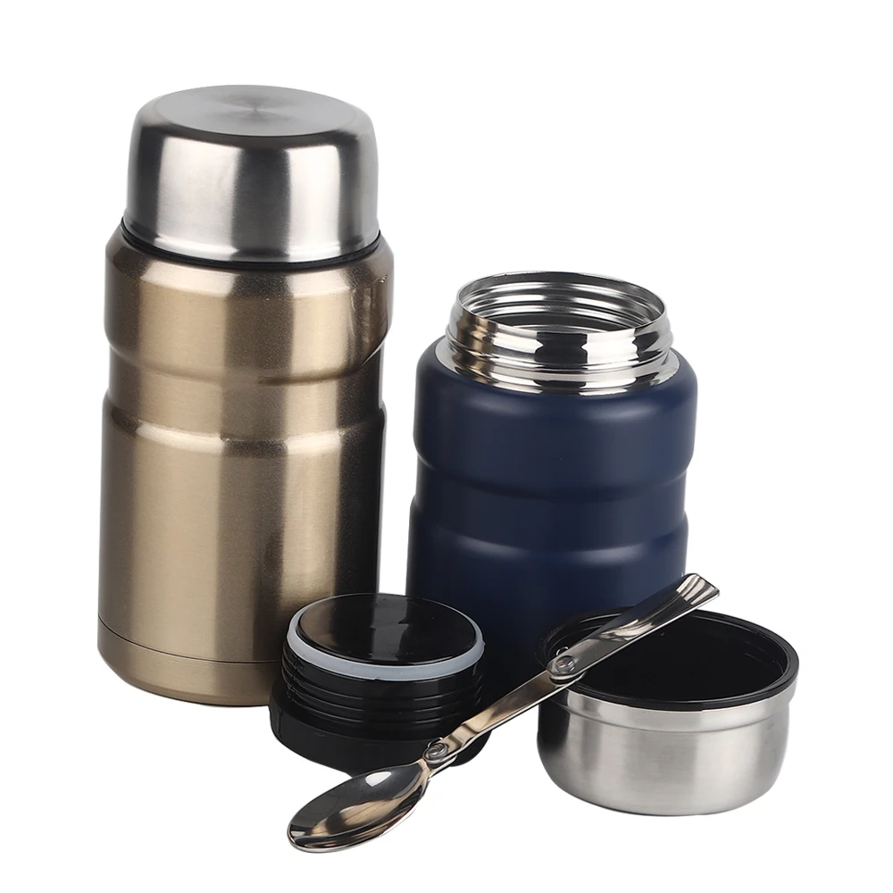 

Double wall 304 stainless steel vacuum insulated food flask soup pot food thermos for baby with spoon, Customized