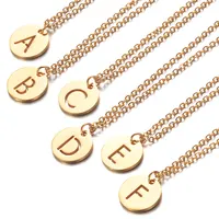 

Gold Plated 26 Letter 14k Gold Minimalist Jewelry Stainless Steel Alphabet Necklace