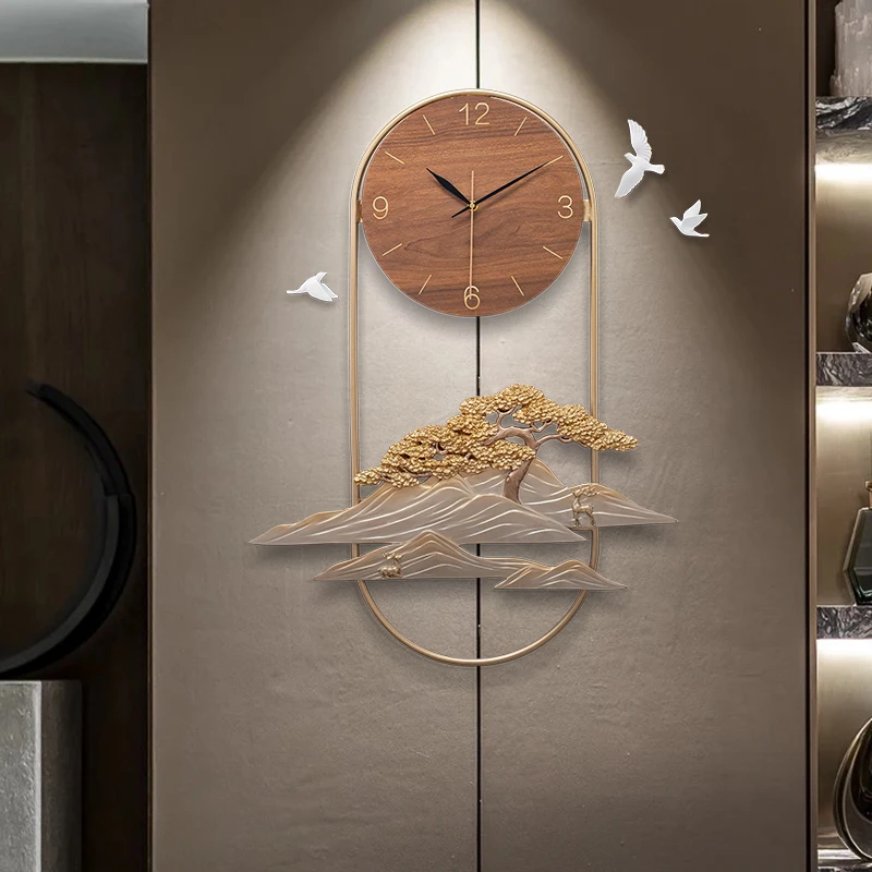 

Nordic Creative Wall Decoration Resin Clock Landscape Design Wall Clock Art Wood Plate Wall Clock