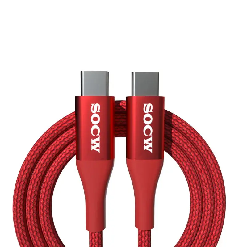 

SOCW Newest Usb Type C To Type C Cable C94 E-Mark Pd 18W Fast Charge 1M 2M fast charging cable