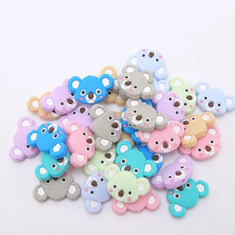 

Hot sell Food Grade Silicone koala Beads silicone teething beads for necklace pacifier clips making