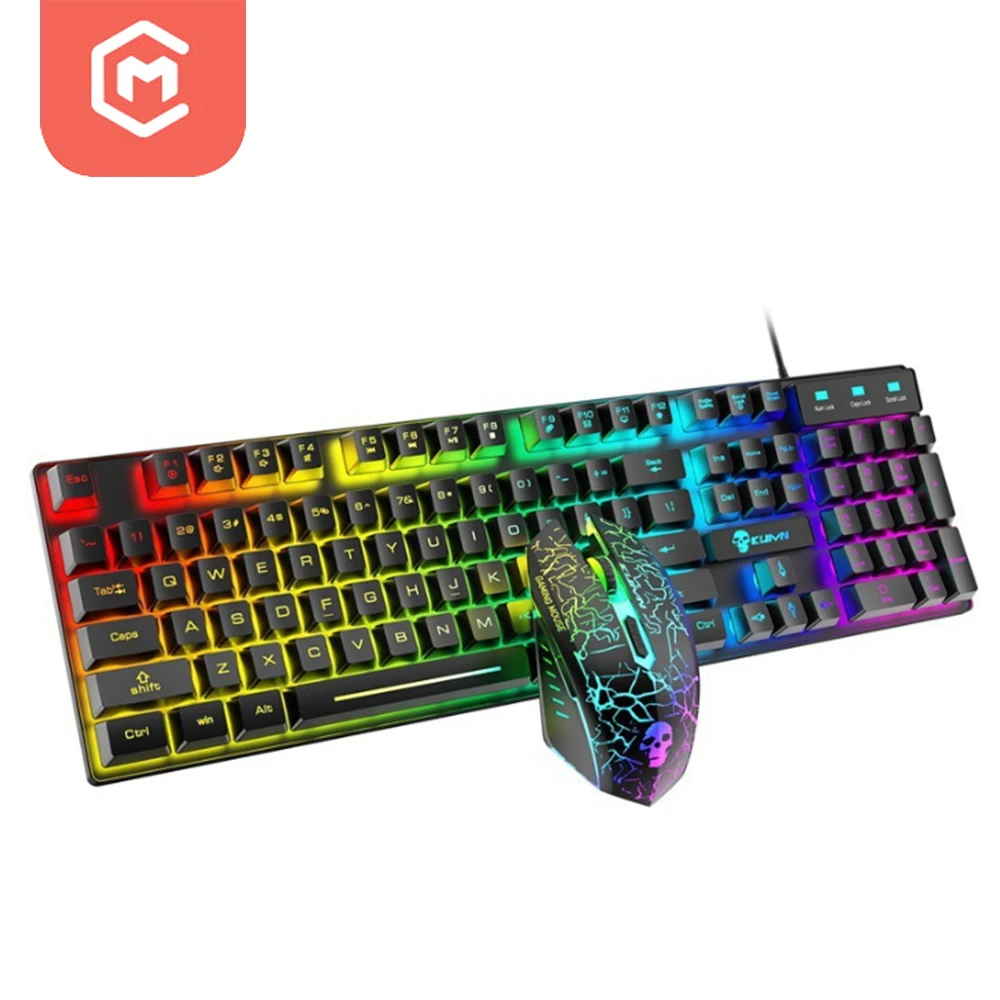 

Best Selling Waterproof 104 Keys Colorful Lighting Rgb Computer Gaming Keyboard Mouse Combos Set For Cybercafe Internet Cafe Bar