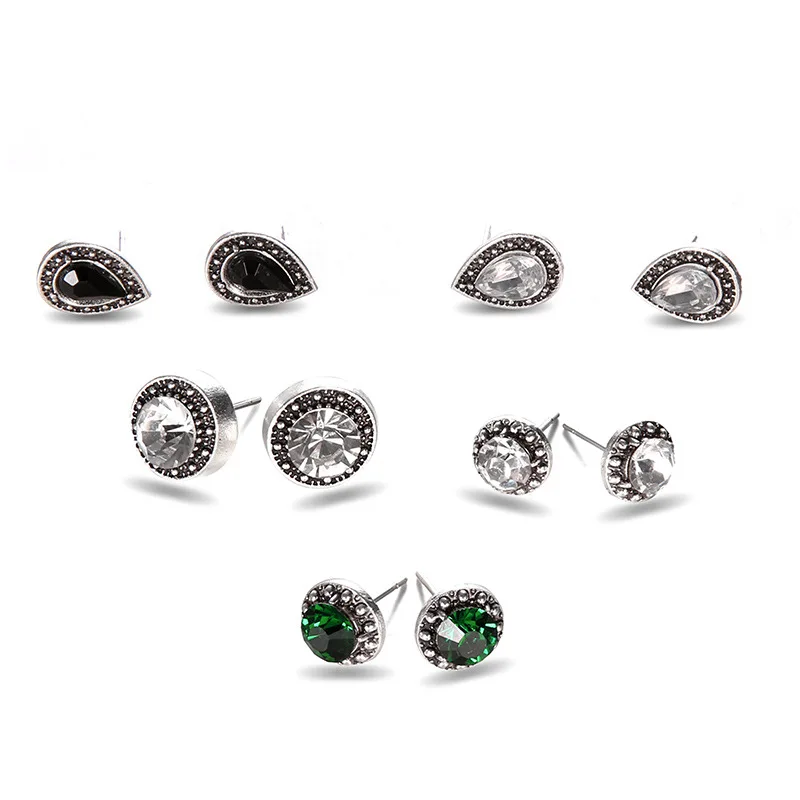 

Multiple Stud Earrings Set Vintage Gen Stud Earrings Jewelry Set for Women and Girls