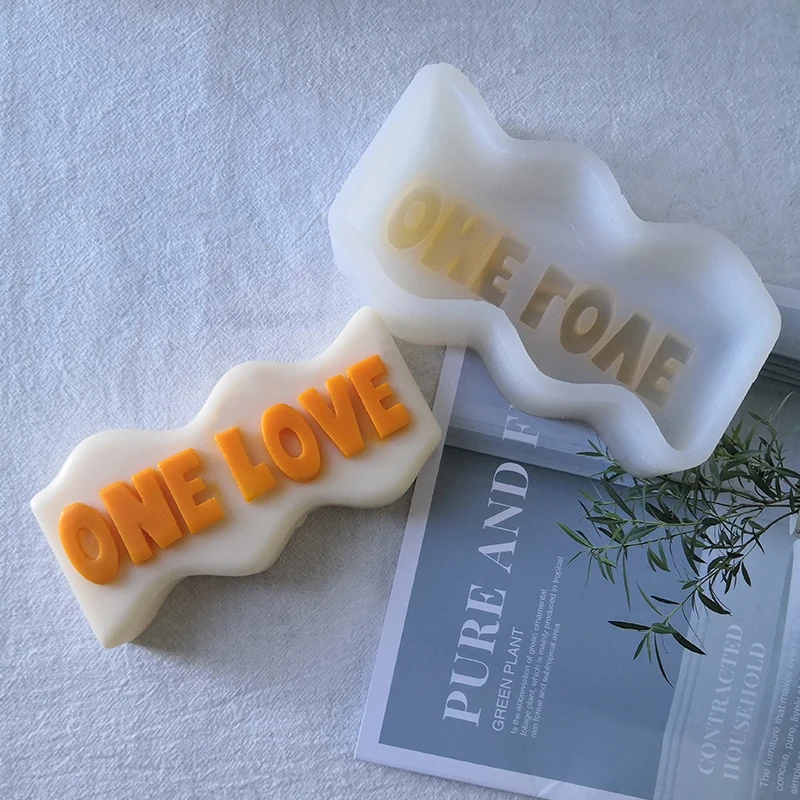 

DIY Home Decoration Unique Waving Shape Alphabet Candle Silicone Mould Wave Letter Candle Mold, White