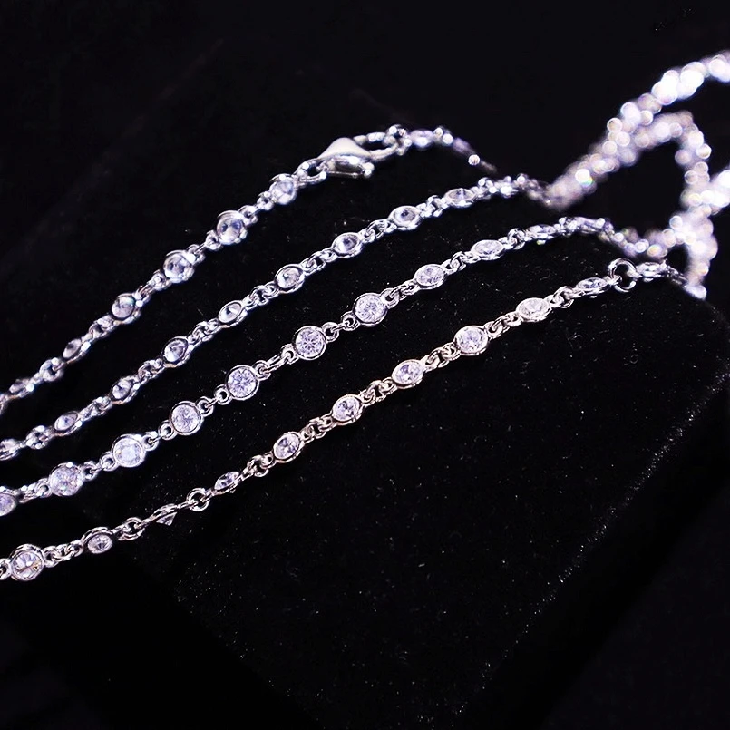 

High Quality 4MM White 5A Cubic Zirconia Men Women Tennis Chain