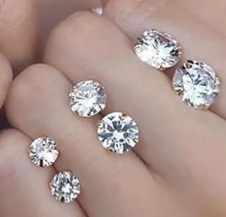 

hot sale fashion foxi jewelry AAA cubic zirconia diamond earring, Golden