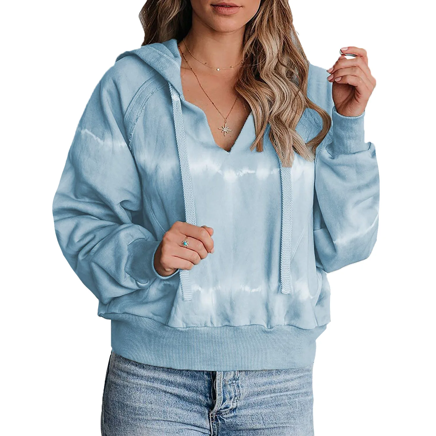 

Customized design fashion tie-dye simple casual printing fleece hooded top women's tie-dye women's hoodie, Picture