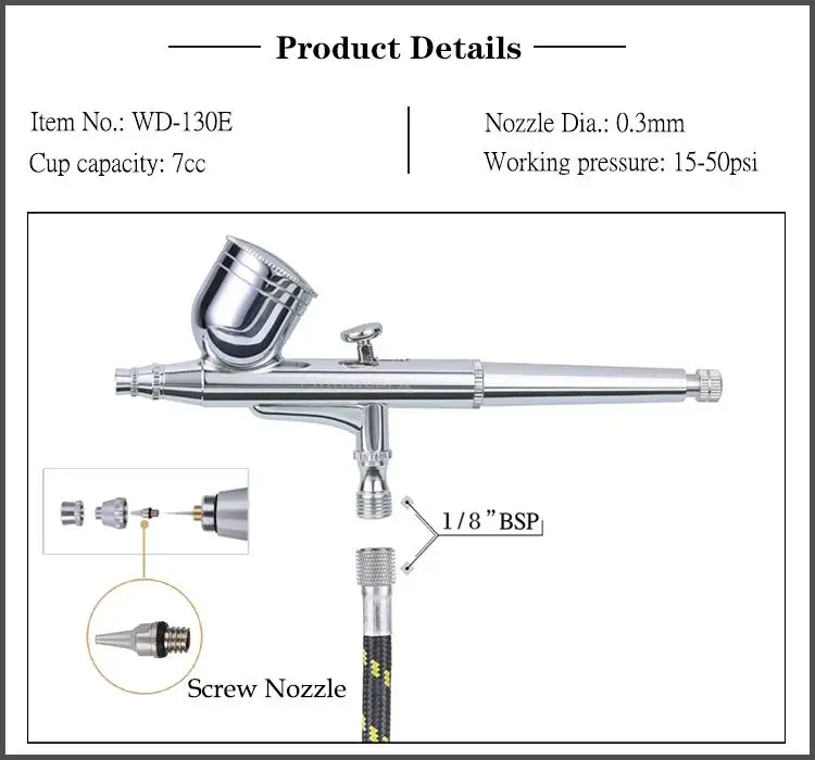 LinhaivetA mini air brush gun cake airbrush set body beauty machine 0.3 pen