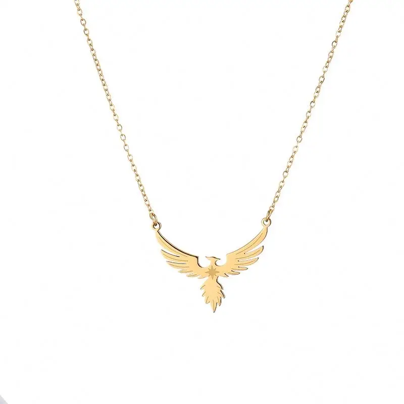 

Vintage Gold Plated Phoenix Mythical Necklace Wholesale, Gold color