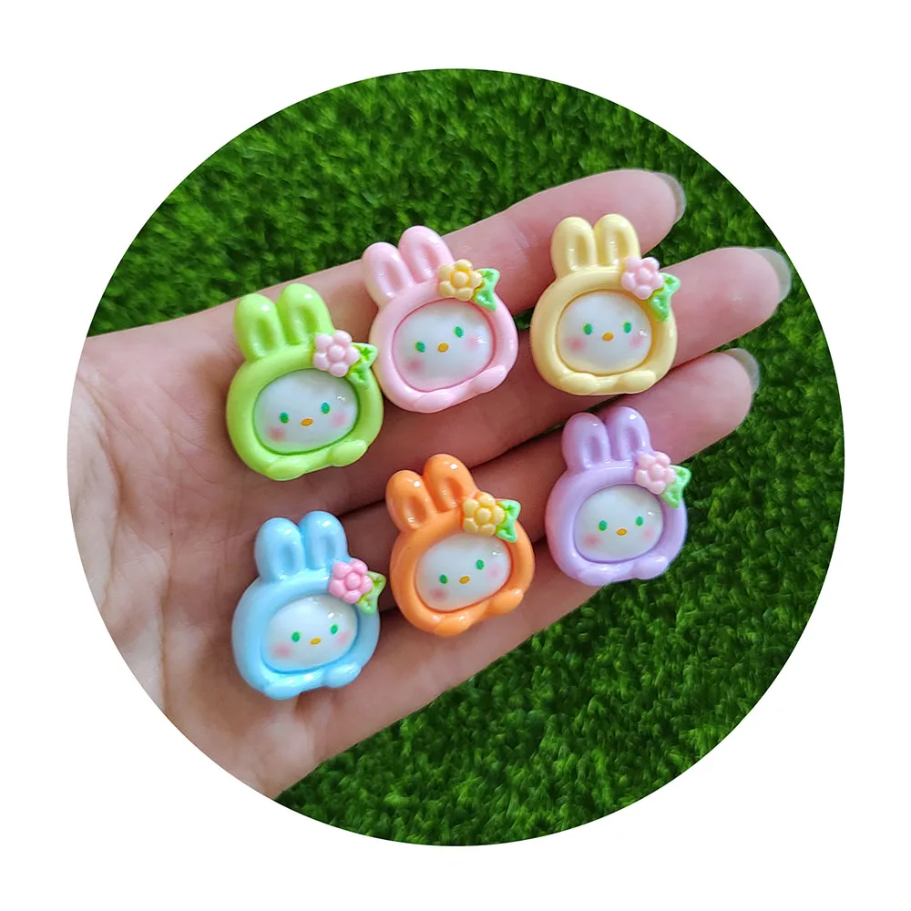Kawaii Rabbit Cherry Blossom Donut Flatback Resin Cabochons for Hair Bows Center DIY Scrapbook Craft Jewelry Decoration