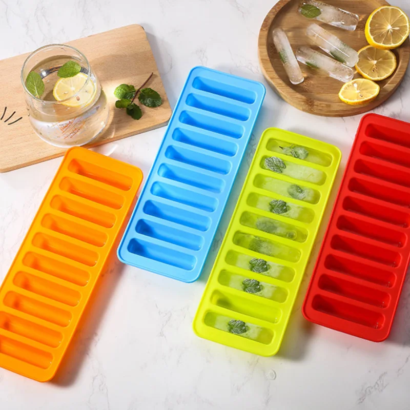 

DIY BPA Free Food Grade Green Cake Cookie Baking Mold 10 Cavity Cylindrical Silicone Ice Cube Tray