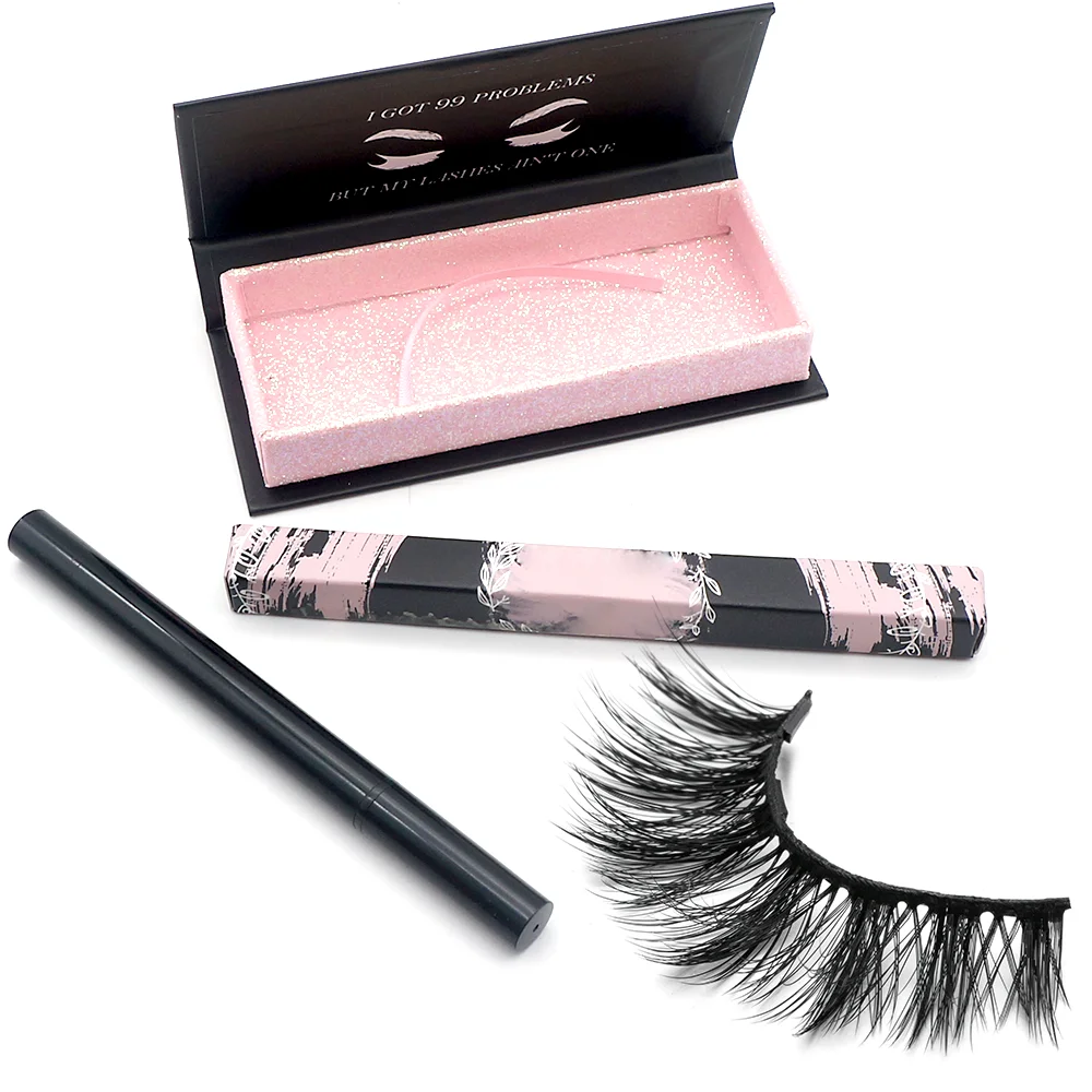 

Best selling 3d faux mink lashes wholesale eyelash vendor customized boxes, Black