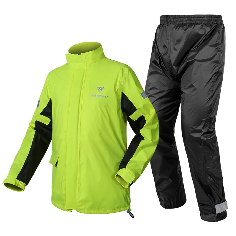 

Motowolf Motorcycle Outdoor Riding Split Raincoat Rain Pants Suit Waterproof And Reflective Raincoat For Cycling, Black / fluorescent yellow