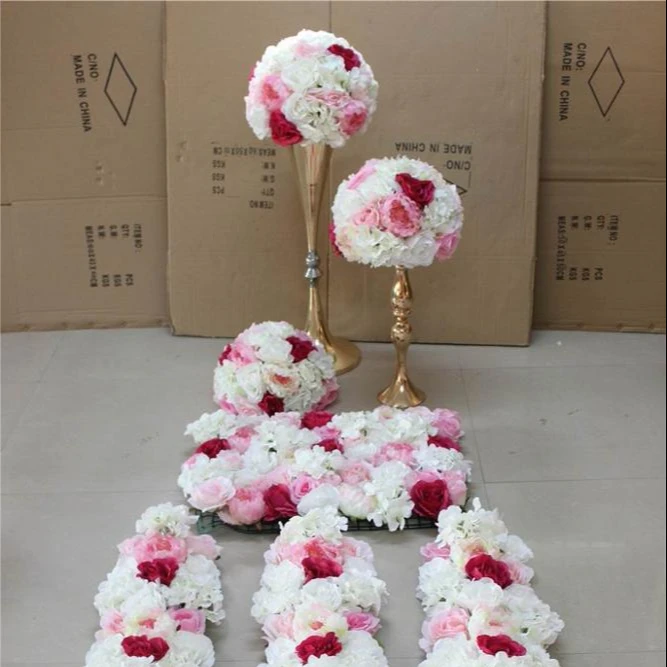 

SPR 2018 mix color wedding backdrop sets flower wall rose flower ball centerpiece ball arrangement party home decorations