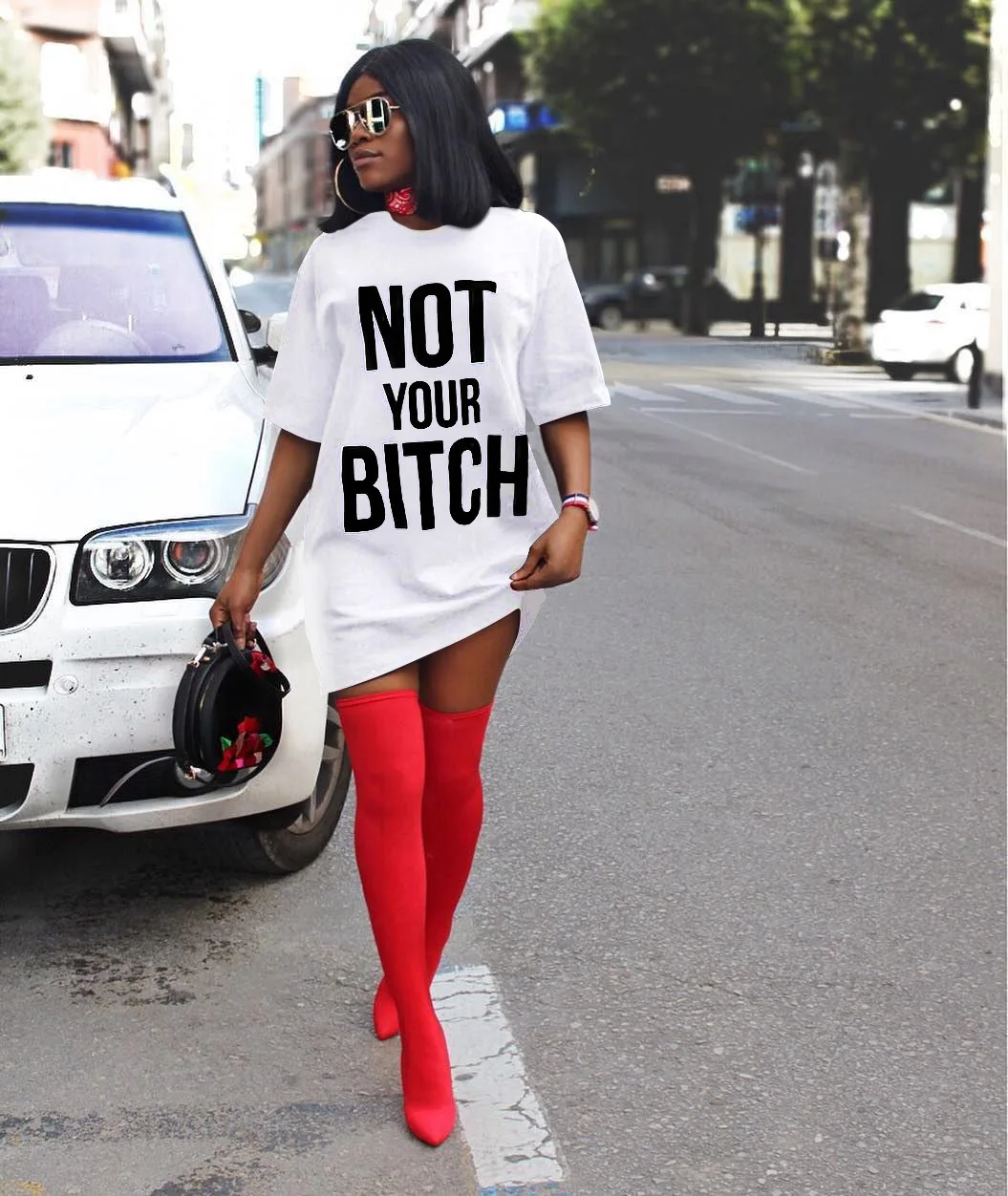 

Womens clothing 2021 Women Spring Summer Loose Desgin Casual Woman T Shirt Blouse Dress, Shown