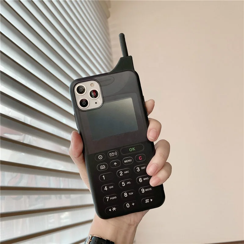 

2021 soft silicone old cell phone cover shell cases Retro Telephone 3D Classic Retro phone case for iphone