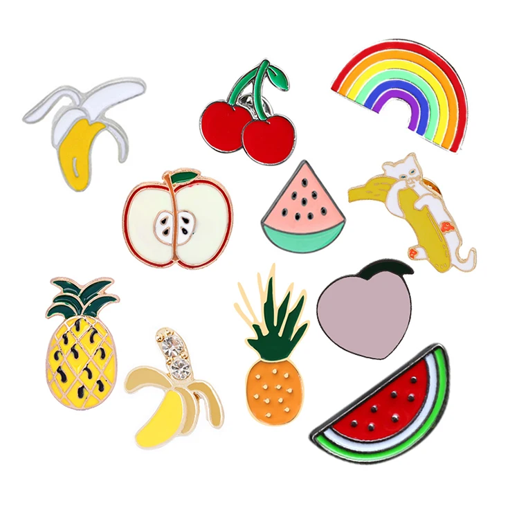 

Cartoon fruit brooch jewelry enamel pins lapel pin badge for women jewelry