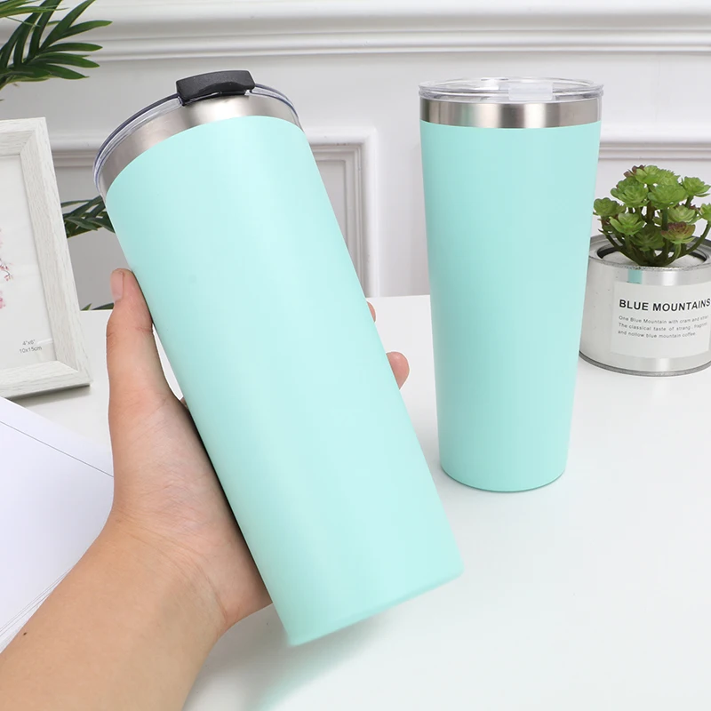 

Watersy 22oz double wall stainless steel vacuum insulated sublimation straight coffee tumbler with sliding lid, Customers' requirement