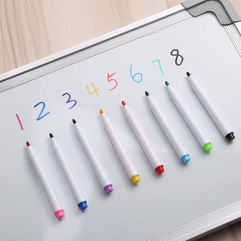 

Promotional 9 Colors Absorb Magnetic Dry Erasable Marker White Board Pen cheap Customized Office School Supplies