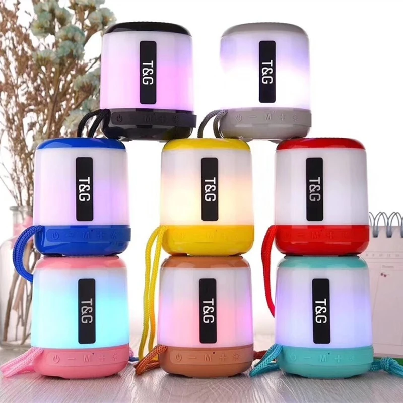 

TG156 colorful lights LED wireless mini speaker subwoofer fashion gift creative audio, Black, green, blue, pink,,yellow