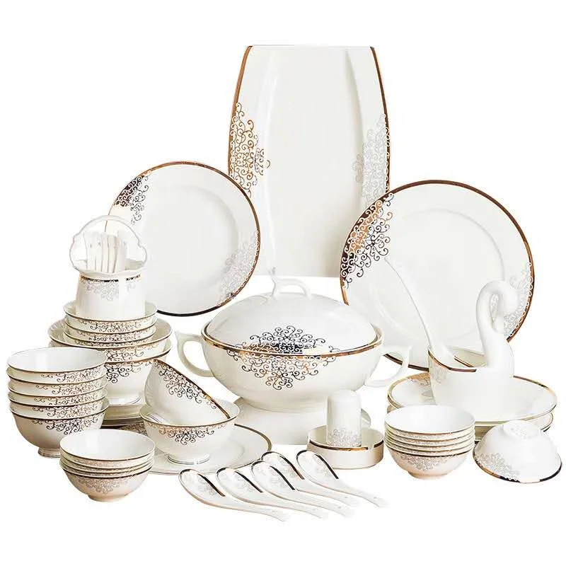 

Best-sellingCustomizable logo European style 60 love sea bone china tableware set
