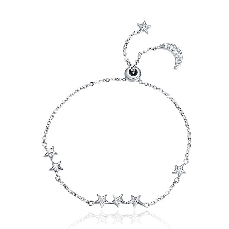 

Luxury Ladies Bracelet Star Moon Chain Bangles 14k Gold Plated Bracelet Sterling Silver Bracelet Jewelry For Women