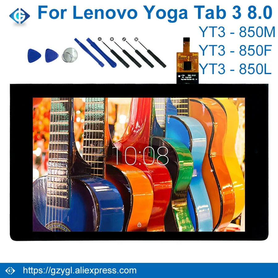 

YT3-850 Tablet Lcds For Lenovo Yoga Tab 3 TAB3 8.0 LCD Display YT3-850M YT3-850F YT3-850L Screen, Black display for lenovo yt3-850
